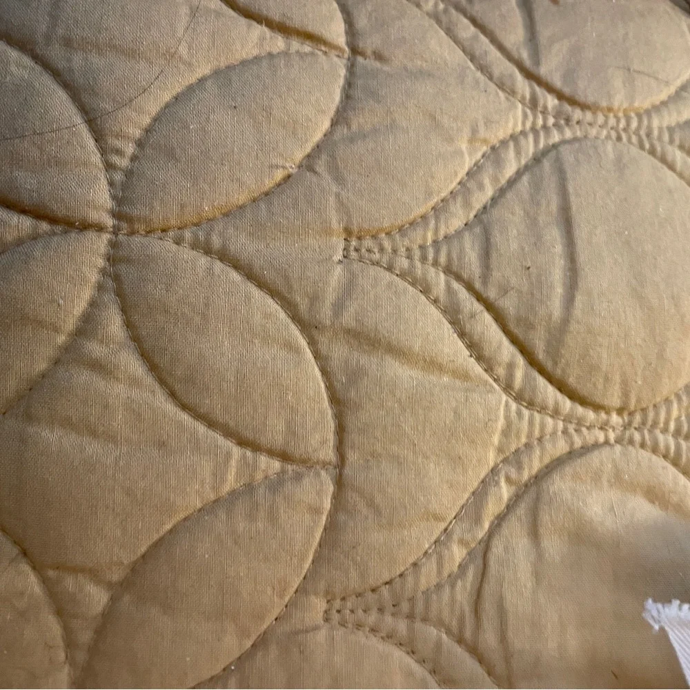 NWT West Elm Mid Century Circle Quilted Mustard Yellow Queen Last one!